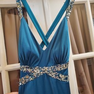 Teal formal, long dress